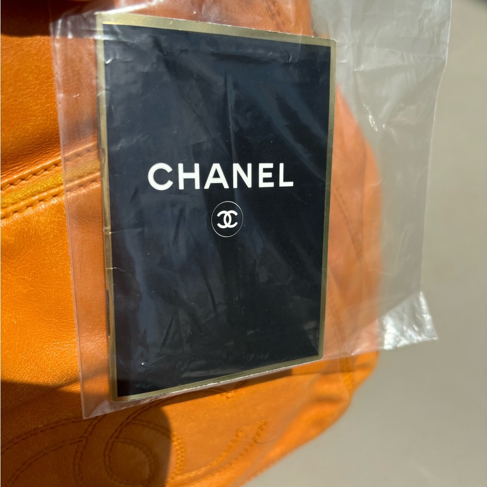 CHANEL Orange Lambskin backpack - Picture 11 of 17